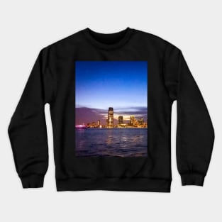 Jersey City Skyline Skyscrapers Night Battery Park NYC Crewneck Sweatshirt